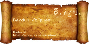 Bardun Ágnes névjegykártya